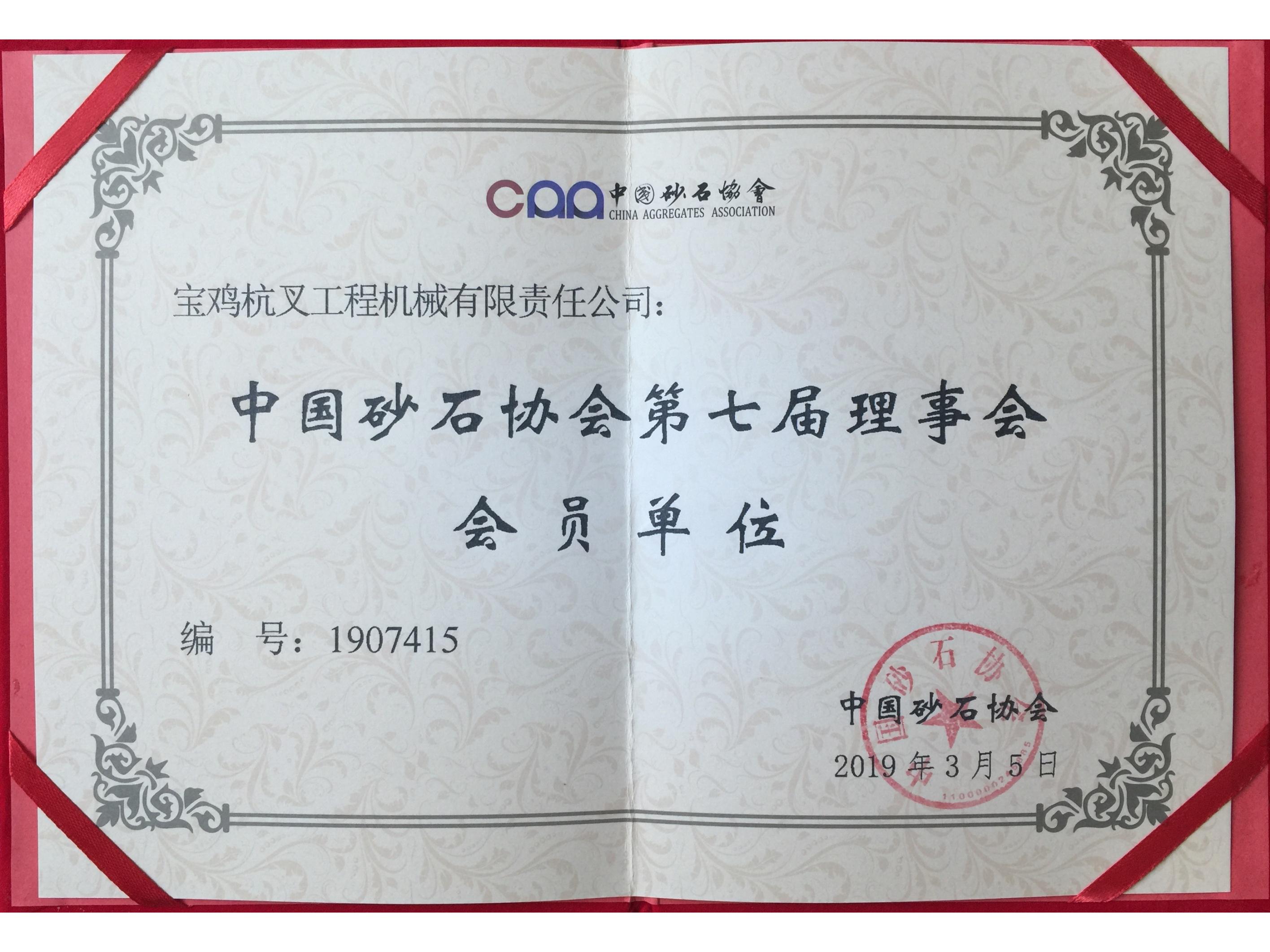 Member units of the 7th Council of China Sand and Gravel Association